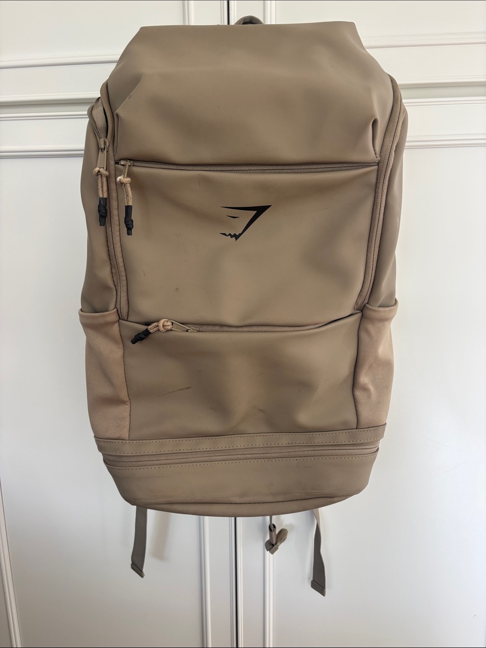Gymshark Tan Backpack with Black Logo